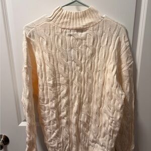 Elegant Cream Cable Knit Sweater